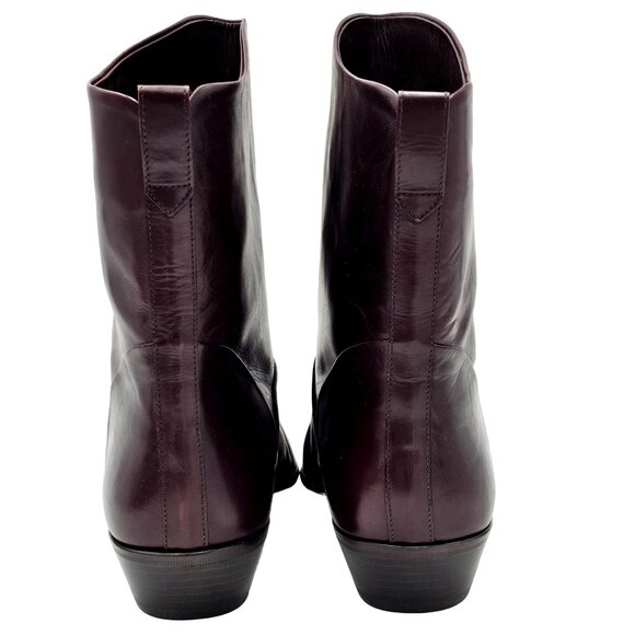 14D Vintage NEW Bally Calfskin Leather Dress Boots Burgundy Brown Italy with Box - Picture 6 of 16
